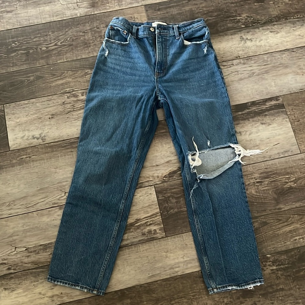 Abercrombie | 90s straight ultra high rise curve love